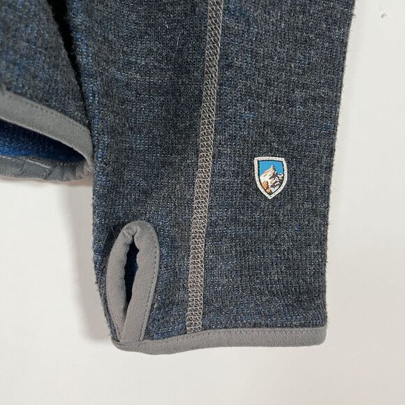 Kuhl Chianti Fleece 1/4 Zip Pullover Medium Poly Wool Blend Navy Blue Gorpcore - Picture 5 of 10